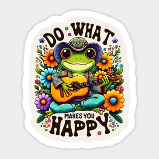 Do What Makes You Happy Cute Frog Sticker